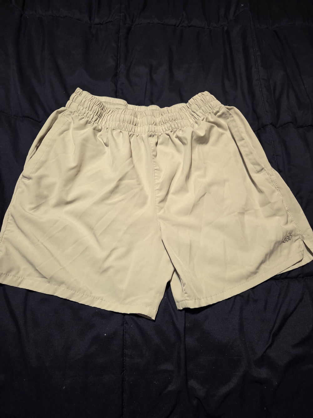 Men's Athletic Elastic-Waist Shorts in Beige